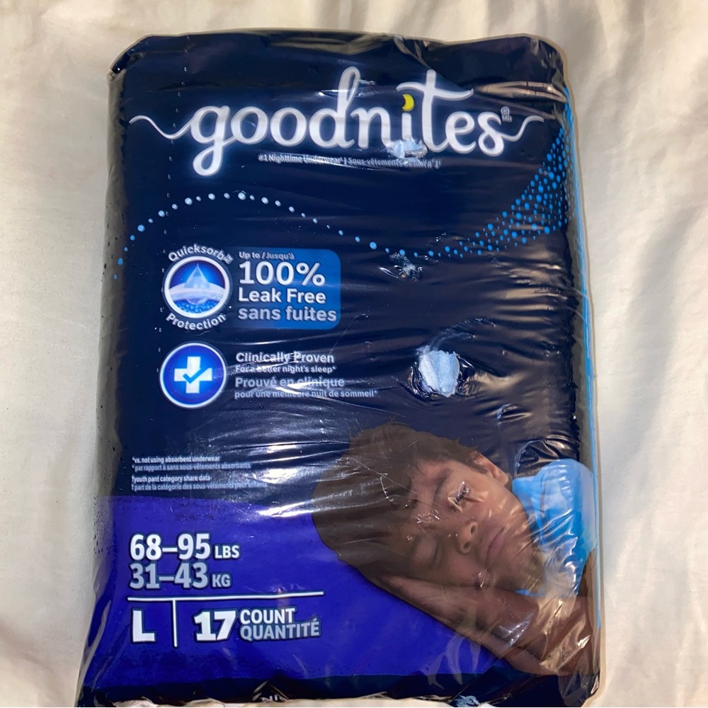 Boys New pack underwear Goodnites size L